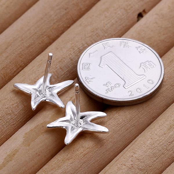 Wholesale Cute Starfish Stud Earrings for Women Silver Fashion Earings Studs Korean Design Jewelry TGSPE133 0