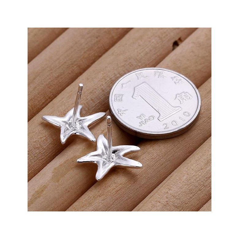 Wholesale Cute Starfish Stud Earrings for Women Silver Fashion Earings Studs Korean Design Jewelry TGSPE133 0