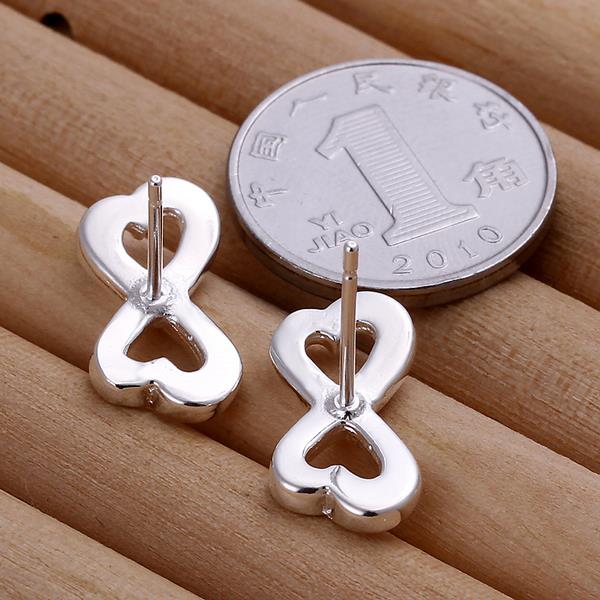 Wholesale Romantic Curve 8 shape Fashion Silver Stud Earring For Women Making Fashion wedding party Gift TGSPE138 0