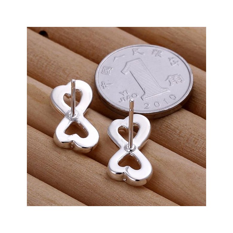Wholesale Romantic Curve 8 shape Fashion Silver Stud Earring For Women Making Fashion wedding party Gift TGSPE138 0