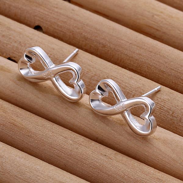 Wholesale Romantic Curve 8 shape Fashion Silver Stud Earring For Women Making Fashion wedding party Gift TGSPE138 1