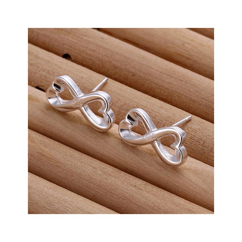 Wholesale Romantic Curve 8 shape Fashion Silver Stud Earring For Women Making Fashion wedding party Gift TGSPE138 1