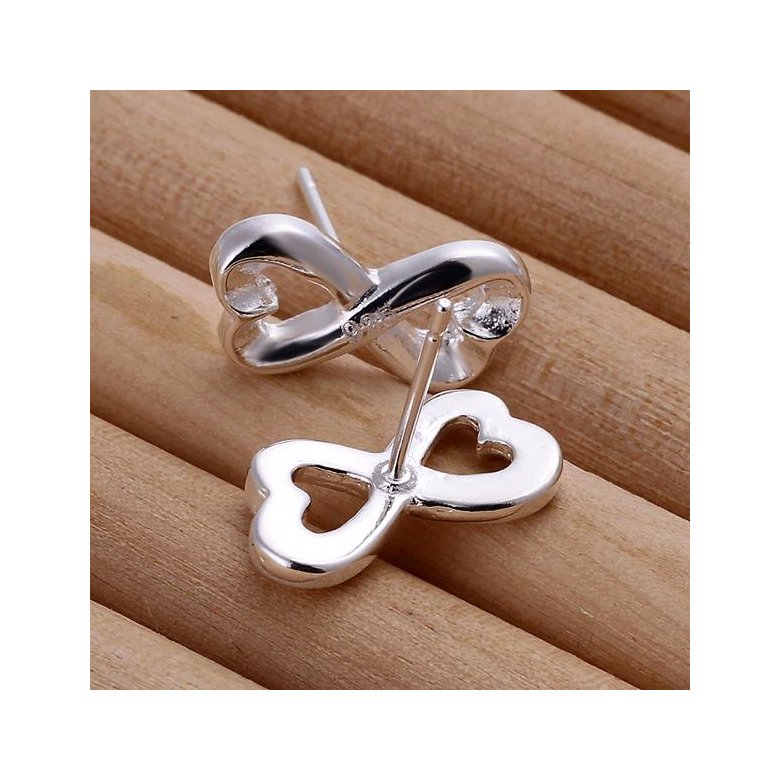 Wholesale Romantic Curve 8 shape Fashion Silver Stud Earring For Women Making Fashion wedding party Gift TGSPE138 2