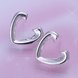 Wholesale Romantic Silver plated Stud Earring For Women Hollow heart shape Stud Earrings Simple Fashion Fine Jewelry Party Student Gift TGSPE144 1 small