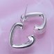 Wholesale Romantic Silver plated Stud Earring For Women Hollow heart shape Stud Earrings Simple Fashion Fine Jewelry Party Student Gift TGSPE144 2 small