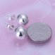 Wholesale High Quality Silver plated Round Circle Solid Ball Bead Stud Earring Woman Fashion Wedding Engagement Jewelry TGSPE147 2 small