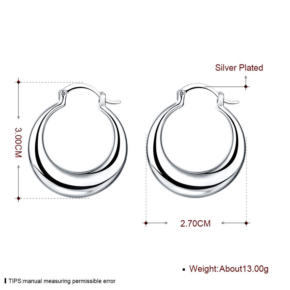 Wholesale Classic Big Circle Hoop Charm Earrings gorgeous silver plated for Women Party Gift Fashion Wedding Engagement Jewelry TGSPE148 0