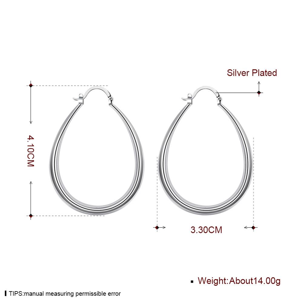 Wholesale Classic Big Circle Hoop Charm Earrings gorgeous silver plated for Women Party Gift Fashion Wedding Engagement Jewelry TGSPE150 1