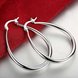 Wholesale Classic Big Circle Hoop Charm Earrings gorgeous silver plated for Women Party Gift Fashion Wedding Engagement Jewelry TGSPE150 3 small