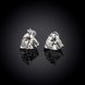 Wholesale Cute Female Love Heart Stud Earrings Silver plated Small Earrings Charm Crystal zircon Wedding Earrings For Women TGSPE152 3 small