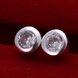 Wholesale Fashion Jewelry Stud Earrings For Women Silver Plated Inlaid Round Cubic Zircon Female Girl Simple Wedding Earring TGSPE154 1 small