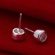 Wholesale Fashion Jewelry Stud Earrings For Women Silver Plated Inlaid Round Cubic Zircon Female Girl Simple Wedding Earring TGSPE154 2 small