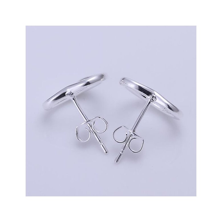 Wholesale Simple Cute Female Love Heart Stud Earrings Silver plated Small Earrings Charm Wedding Earrings For Women TGSPE160 2