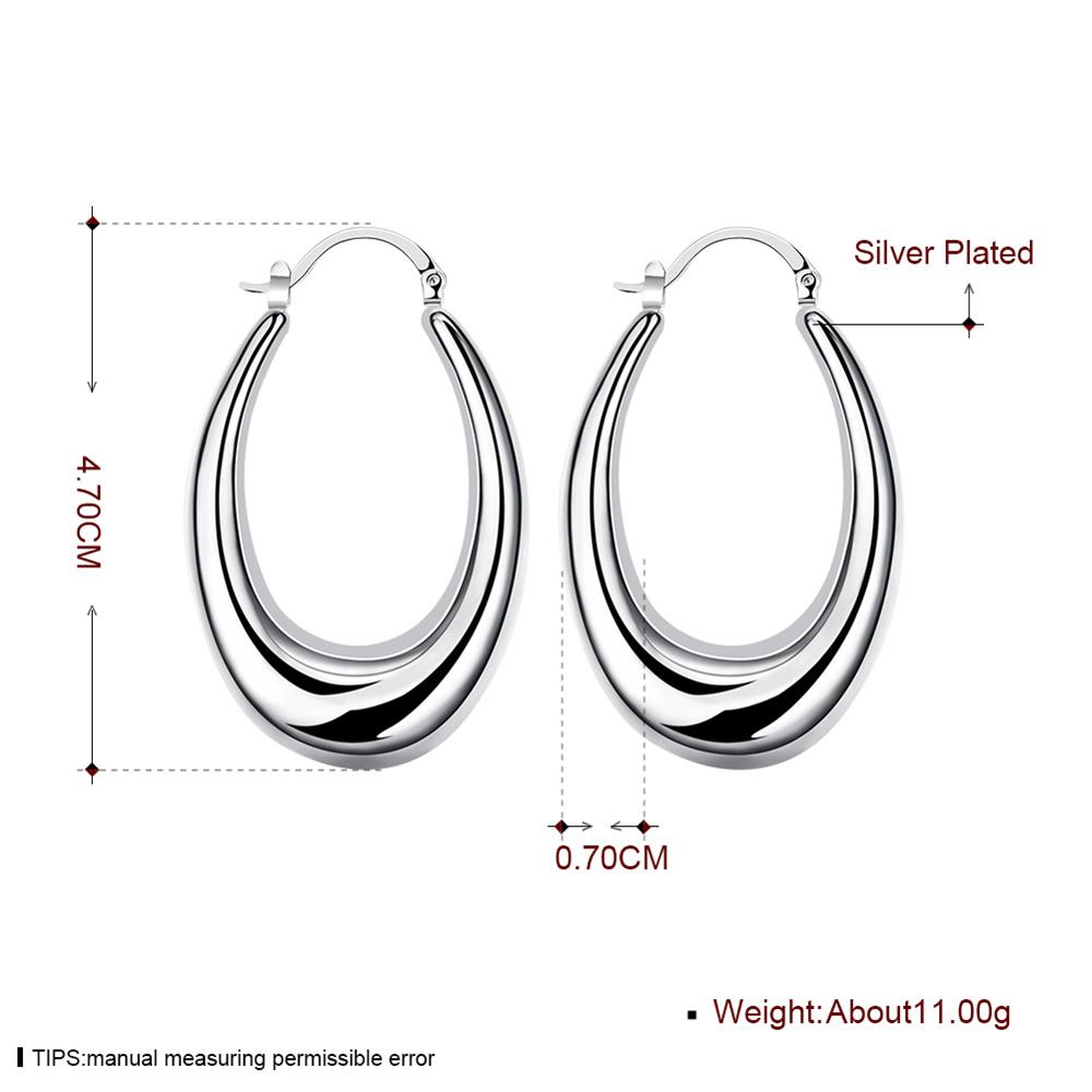 Wholesale Classic Big Circle Hoop Charm Earrings gorgeous silver plated for Women Party Gift Fashion Wedding Engagement Jewelry TGSPE166 0