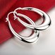 Wholesale Classic Big Circle Hoop Charm Earrings gorgeous silver plated for Women Party Gift Fashion Wedding Engagement Jewelry TGSPE166 2 small