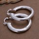 Wholesale Trendy Classic Big Circle twisted rope Charm Earrings silver plated for Women Party Gift Fashion Wedding Engagement Jewelry TGSPE177 1 small