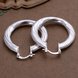 Wholesale Trendy Classic Big Circle twisted rope Charm Earrings silver plated for Women Party Gift Fashion Wedding Engagement Jewelry TGSPE177 2 small