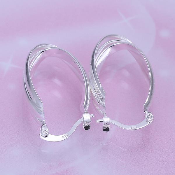 Wholesale Classic tricyclic Big Circle Hoop Charm Earrings gorgeous silver plated for Women Party Gift Fashion Wedding Engagement Jewelry TGSPE180 1