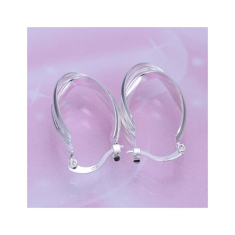 Wholesale Classic tricyclic Big Circle Hoop Charm Earrings gorgeous silver plated for Women Party Gift Fashion Wedding Engagement Jewelry TGSPE180 1