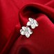 Wholesale Romantic Dainty Female White Crystal Earrings Silver plated Small Stud Earrings For Women Cute Classic Flower Wedding jewelry TGSPE183 4 small