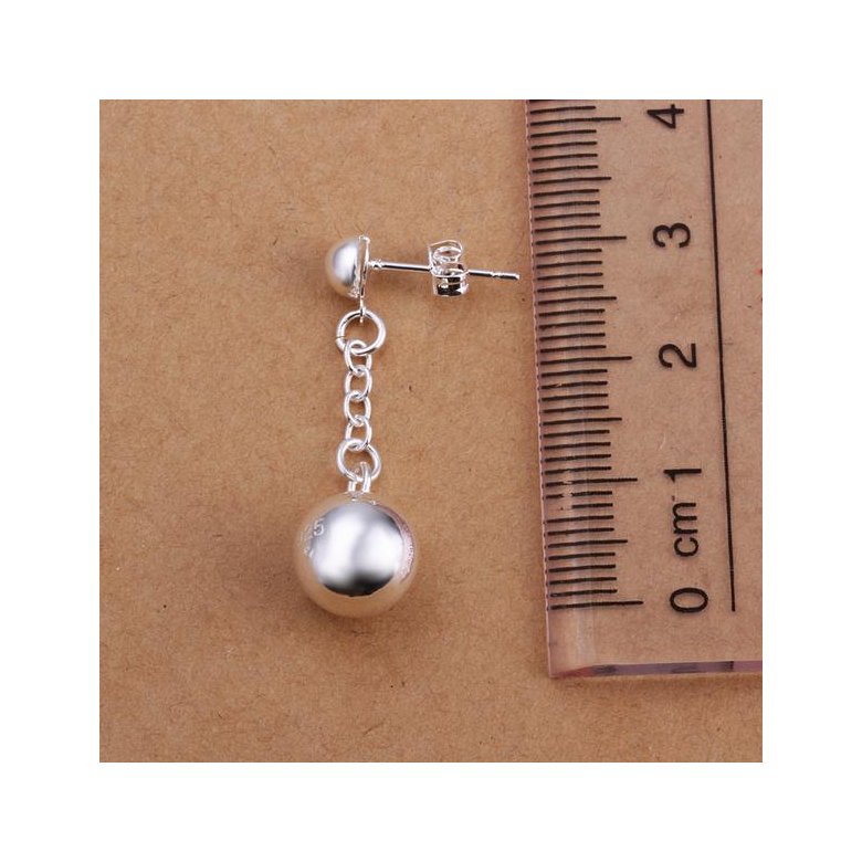 Wholesale Trendy High Quality Silver plated Round Circle Solid Ball Pendant Earring Woman Fashion Wedding Engagement Jewelry TGSPE186 0
