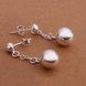 Wholesale Trendy High Quality Silver plated Round Circle Solid Ball Pendant Earring Woman Fashion Wedding Engagement Jewelry TGSPE186 3 small
