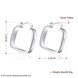 Wholesale Romantic Trendy Silver plated Stud Earring Smooth Square Earrings Charm For Women Jewelry Fashion Wedding Engagement Party Gift TGSPE187 2 small