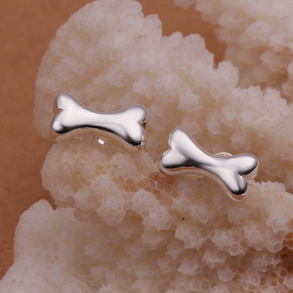 Wholesale jewelry from China Silver Earrings Fashion Jewelry Bone stud Earrings TGSPE196 2