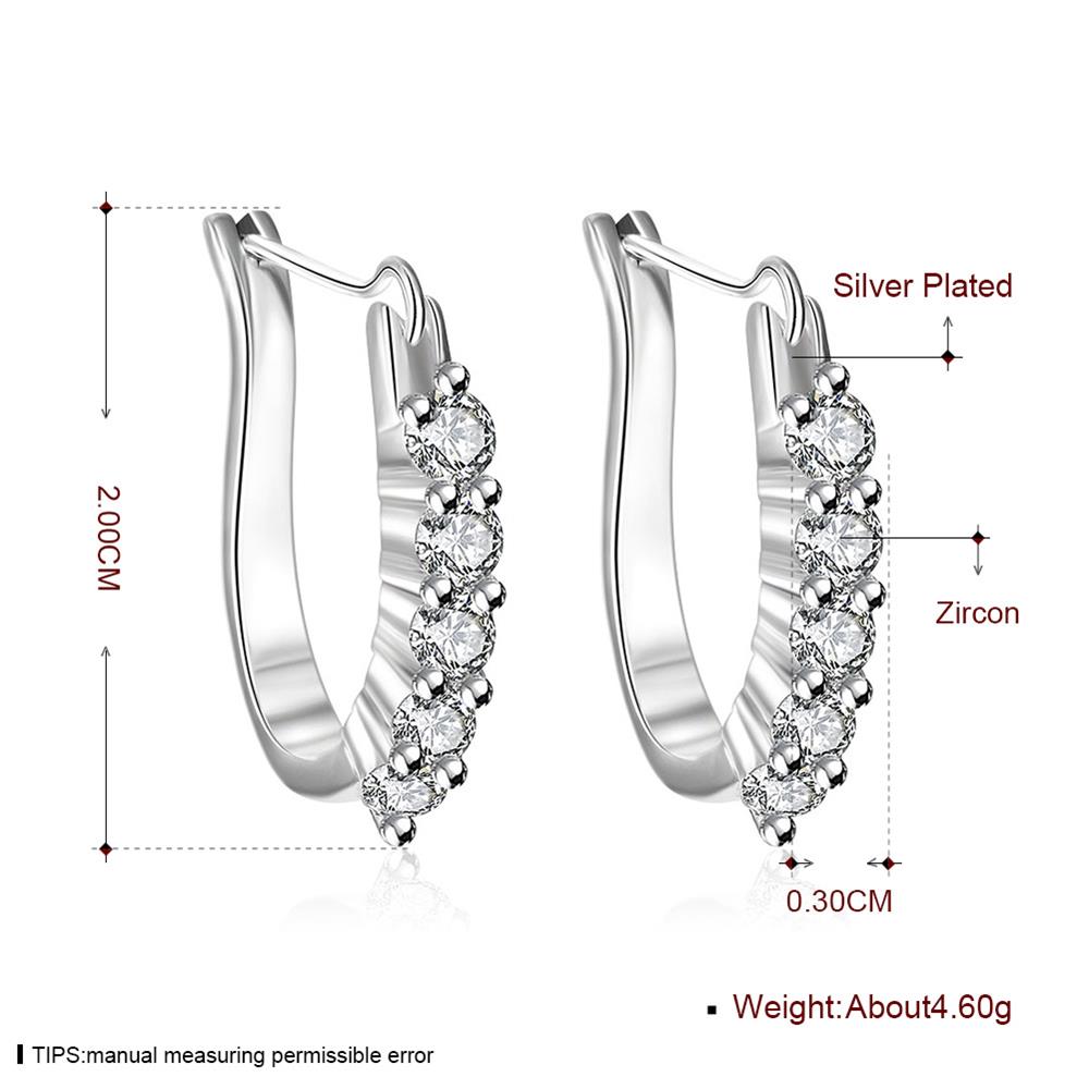 Wholesale Fashion earrings from China New Rhinestone Earrings U shape Silver Plated Earrings Crystal Simple Women's Jewelry TGSPE202 0