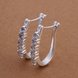 Wholesale Fashion earrings from China New Rhinestone Earrings U shape Silver Plated Earrings Crystal Simple Women's Jewelry TGSPE202 4 small