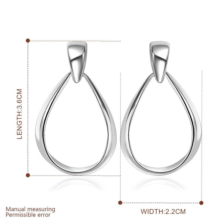 Wholesale Trendy Silver plated Stud Earring Classic Big Circle Hoop Charm Earrings Women Party Gift Fashion Wedding Engagement Jewelry TGSPE221 0