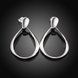 Wholesale Trendy Silver plated Stud Earring Classic Big Circle Hoop Charm Earrings Women Party Gift Fashion Wedding Engagement Jewelry TGSPE221 1 small