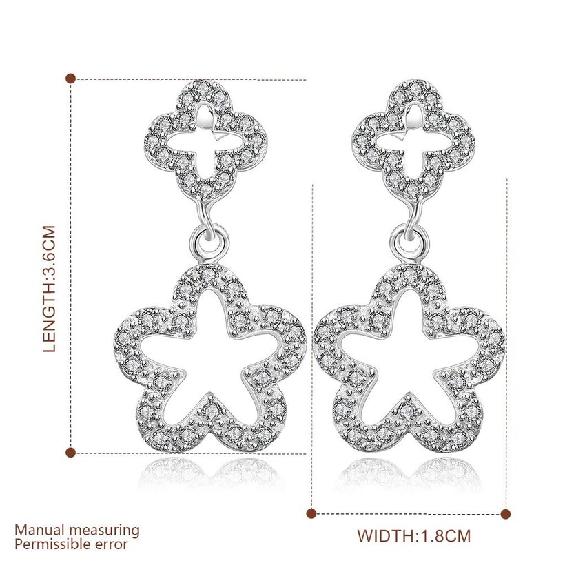 Wholesale Hot selling silver plated from China earrings high quality jewelry woman ablaze star crystal Zircon long section retro earrings TGSPE224 0