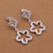 Wholesale Hot selling silver plated from China earrings high quality jewelry woman ablaze star crystal Zircon long section retro earrings TGSPE224 4 small