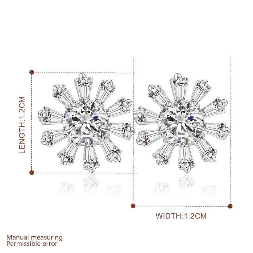 Wholesale Trendy Big Flower Diamond Stud Earring Real silver plated Engagement Wedding Earrings for Women Bridal Party Jewelry Gift TGSPE229 0