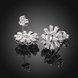 Wholesale Trendy Big Flower Diamond Stud Earring Real silver plated Engagement Wedding Earrings for Women Bridal Party Jewelry Gift TGSPE229 1 small