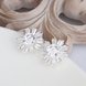 Wholesale Trendy Big Flower Diamond Stud Earring Real silver plated Engagement Wedding Earrings for Women Bridal Party Jewelry Gift TGSPE229 4 small