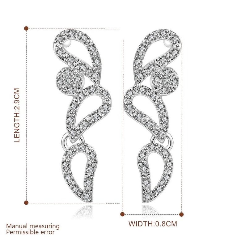 Wholesale Trendy Women Drop Earring Wedding Band Jewelry Leave&Water Drop Shape Earring AAA Cubic Zirconia New Fashion Bridal Accessories TGSPE009 0