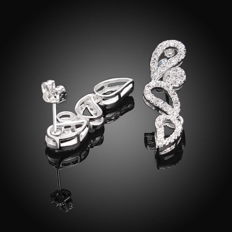 Wholesale Trendy Women Drop Earring Wedding Band Jewelry Leave&Water Drop Shape Earring AAA Cubic Zirconia New Fashion Bridal Accessories TGSPE009 1