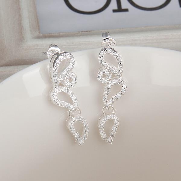 Wholesale Trendy Women Drop Earring Wedding Band Jewelry Leave&Water Drop Shape Earring AAA Cubic Zirconia New Fashion Bridal Accessories TGSPE009 6