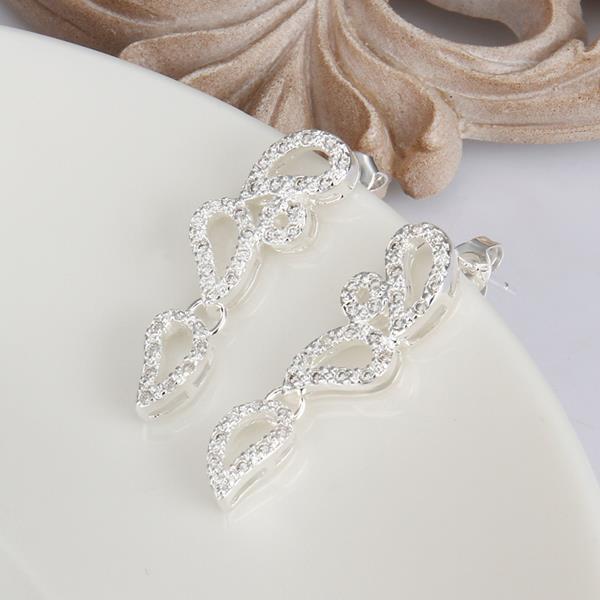 Wholesale Trendy Women Drop Earring Wedding Band Jewelry Leave&Water Drop Shape Earring AAA Cubic Zirconia New Fashion Bridal Accessories TGSPE009 7