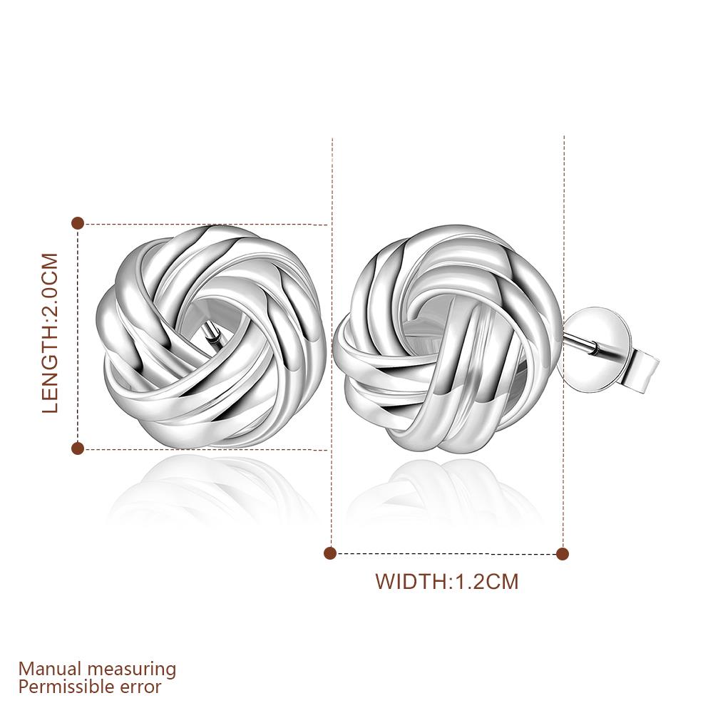 Wholesale Trendy Silver plated Geometric Stud Earrings For Women Fashion bread shaped Earring Jewelry  TGSPE010 0