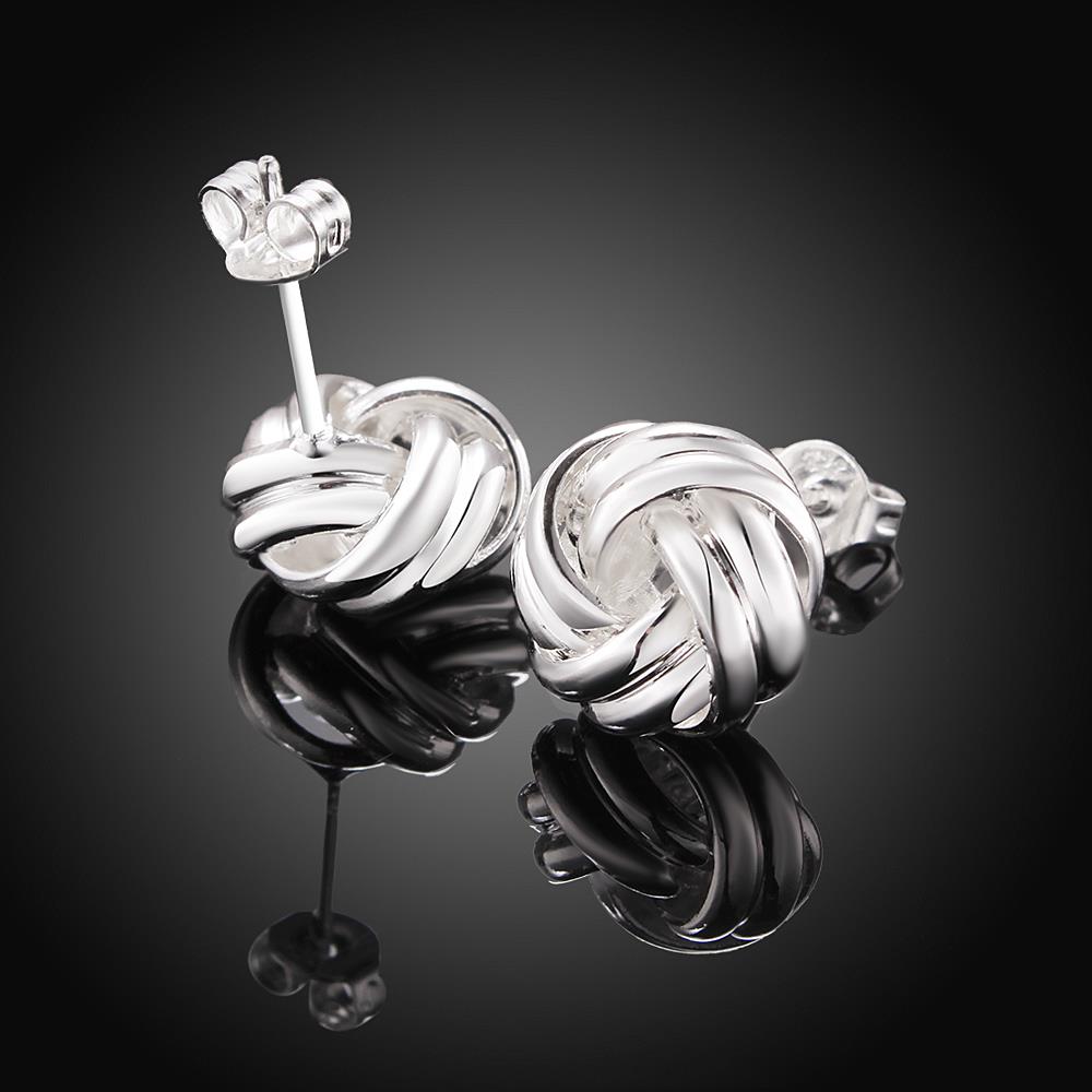 Wholesale Trendy Silver plated Geometric Stud Earrings For Women Fashion bread shaped Earring Jewelry  TGSPE010 1
