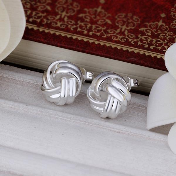 Wholesale Trendy Silver plated Geometric Stud Earrings For Women Fashion bread shaped Earring Jewelry  TGSPE010 10