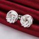 Wholesale Trendy Silver plated Geometric Stud Earrings For Women Fashion bread shaped Earring Jewelry  TGSPE010 2 small