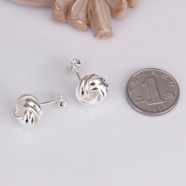 Wholesale Trendy Silver plated Geometric Stud Earrings For Women Fashion bread shaped Earring Jewelry  TGSPE010 7