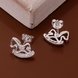 Wholesale Cute Horse CZ Crystal Silver plated earrings for Women Girls Wedding Party animal Accessory jewelry TGSPE059 0 small