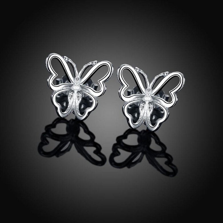 Wholesale Fashion earrings from China Butterfly shape Small Hoop Earring For Girls Wome Beautiful Jewelry   TGSPE071 4