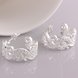 Wholesale Romantic Silver plated CZ Stud Earring Luxury Flower Earrings for Women Crystal Wedding Dangle Earrings  TGSPE075 3 small