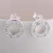 Wholesale Romantic Elegant silver plated white Cubic Zirconia Stone Stud Earring For Women Round Crystal Earrings female Wedding Jewelry  TGSPE077 3 small